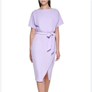 Kensie lavender tie front dress